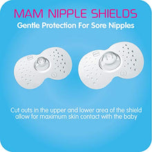 Load image into Gallery viewer, MAM Breastfeeding Nipple Shields with Sterilizing Storage Case, Nipple Shields for Nursing Newborn, Size 2 Large 23mm, 2-Count, Clear
