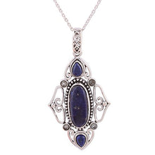 Load image into Gallery viewer, NOVICA Multi-Gem Lapis Lazuli .925 Sterling Silver Pendant Necklace, 18.0", Princess of Rajasthan'
