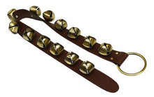 Load image into Gallery viewer, Ohio Travel Bag Sleigh Bells on Strap, 32 Inch, Brown &amp; Brass, Leather, Brass, C-2128
