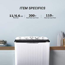 Load image into Gallery viewer, Portable Washing Machine, TACKLIFE 17.6 lbs Mini Compact Twin Tub Washing Machine, Wash (11lbs) and Spin Combo(6.6 lbs), Timer Control with Soaking Function, For Apartment, Dorm, RV, Camping - DSBP171
