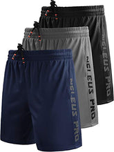 Load image into Gallery viewer, Neleus Men's 7" Workout Running Shorts with Pockets,6056,3 Pack,Black/Grey/Navy Blue,XL,EU 2XL
