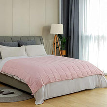 Load image into Gallery viewer, Isilila Weighted Blanket 60" x 80" 15 lbs Queen Size for Adults - 100% Nature Cotton with Premium Glass Beads(Blush Pink, 60"x80", 15 lbs)
