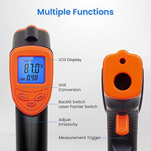 Load image into Gallery viewer, Etekcity Infrared Thermometer Upgrade 774 (Not for Human) Temperature Gun Non-Contact Digital Lasergrip -58℉~ 716℉ (-50℃ ~ 380℃)with Adjustable Emissivity &amp; Max Measure, Orange and Black
