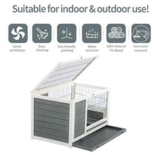 Load image into Gallery viewer, U-MAX Rabbit Hutch Pet House for Small Animals Puniea Pig House Rabbit Cage with Hideout for Rest Bunny House Indoor &amp; Outdoor No Leak Trays &amp; Ladder (35.4 inches)
