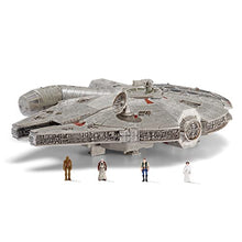 Load image into Gallery viewer, STAR WARS MICRO GALAXY SQUADRON Assault Class Millennium Falcon - 7-Inch Vehicle with 1-Inch Han Solo, Chewbacca, Princess Leia and OBI-Wan Kenobi Micro Figures

