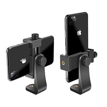 Load image into Gallery viewer, 2PCS Cell Phone Tripod Mount Adapter – Universal Smartphone Tripod Mount Holder with Adjustable Clamp, Rotatable Bracket, Compatible with iPhone, Samsung, All Phones, Selfie Stick, Camcorder, Monopod

