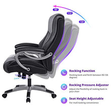 Load image into Gallery viewer, High Back Executive Office Chair - Big Tall Bonded Leather Ergonomic Computer Desk Swivel Chair, Thick Padded Headrest Wide Armrest
