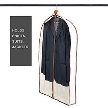 Load image into Gallery viewer, Smart Design Canvas Gusseted Garment Bag Hanger - (24 x 42 Inch) - Clothing Storage Cover - w/Cedar Wood - Odor Repellent - Suits, Dresses Travel Closet Organization - [Natural Canvas]
