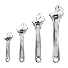 Load image into Gallery viewer, KENDO 4pcs Heavy Duty Adjustable Wrench Set - 6", 8", 10" &amp; 12" Wrench - Drop Forged Heat Treated Chrome Vanadium Steel - Roll-up Storage Pouch Included
