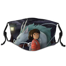 Load image into Gallery viewer, Vigikod Spirited Away Face Cover for Kids Child Youth Reusable Mouth Dust Cover Adjustable with 5 Layers Activated Carbon Filter Cute Anime Bandanas Neck Gaiter 5 PCS

