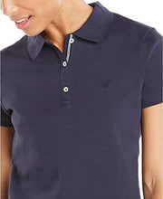 Load image into Gallery viewer, Nautica Women's 3-Button Short Sleeve Breathable 100% Cotton Polo Shirt, Navy, X-Large
