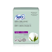 Load image into Gallery viewer, Sofy Organic Cotton Sanitary Pads for Women - Certified Overnight Napkins, Super Absorbent, Chemical Free, Unscented, Postpartum, Ultra Thin, Leak Protection (Overnight), 10 Count (Pack of 1)

