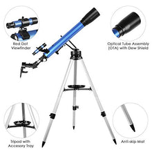 Load image into Gallery viewer, TELMU Telescope, 60mm Aperture Astronomical Refractor Telescope for Kid and Beginner Adults- Portable Travel Telescope with Tripod, Phone Adapter and Finders Scope
