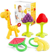 Load image into Gallery viewer, Baby Teething Toys for Newborn (5-Pack) Freezer Safe BPA Free Infant and Toddler Silicone Teethers Soothe Babies Gums, Perfect Baby Shower Gift

