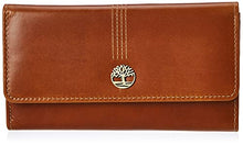 Load image into Gallery viewer, Timberland Women's Leather RFID Flap Wallet Clutch Organizer, Cognac (Buff Apache), One Size
