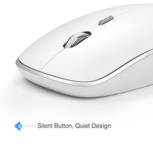 Load image into Gallery viewer, Wireless Keyboard and Mouse,JOYACCESS USB Slim Wireless Keyboard Mouse with Numeric Keypad Compatible with iMac Mac PC Laptop Tablet Computer Windows (Silver White)
