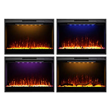 Load image into Gallery viewer, Mystflame Electric Fireplace, 36 Inches Recessed Electric Fireplace Insert, Remote Control Fireplace Insert with Overheat Protection, Electric Fireplace Heater with Adjustable Light and Touch Screen
