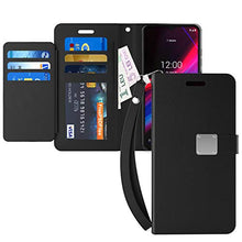 Load image into Gallery viewer, FANUBA for T-Mobile Revvl 4 Plus Wallet Phone Case, PU Leather with Viewing Stand Wrist Strap Card Holders [Flip Folio Cover ] for T-Mobile Revvl 4 Plus - Black
