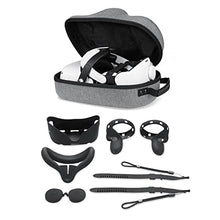 Load image into Gallery viewer, Wasserstein Bundle - Silicone Skin Set &amp; &amp; VR Headset Carrying Case, Head Strap, and Face Cover Bundle Compatible with Oculus Quest 2
