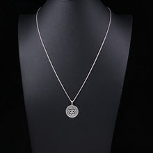 Load image into Gallery viewer, 925 Sterling Silver Jewelry Oxidized Good Luck Irish Knot Celtic Medallion Round Pendant Necklace, 20 inch
