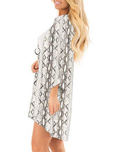 Load image into Gallery viewer, Women Floral Print Kimono Cover Up Sheer Chiffon Blouse Loose Long Cardigan Snake Print Medium
