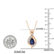 Load image into Gallery viewer, Dazzlingrock Collection Pear 9X6 MM Lab Created Blue Sapphire &amp; Round Natural White Diamond Ladies Teardrop Pendant,14K Rose Gold
