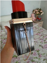 Load image into Gallery viewer, Women Acrylic Black Lipstick Shape Evening Bags Purses Clutch Vintage Banquet Handbag (Black)
