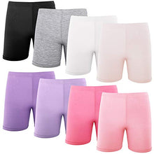 Load image into Gallery viewer, Hollhoff 8 Pack Girls Dance Shorts Bike Shorts 6-7t Breathable and Safety Active Under Dress Shorts for Playgrounds Yoga and Gymnastics
