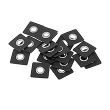 Load image into Gallery viewer, AMLESO 20 Sew on Clothing Patches PU Leather Badges Metal Eyelets Grommets Patch for Purse Bag Craft - Black Square
