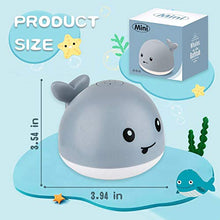 Load image into Gallery viewer, ZHENDUO Baby Bath Toys, Whale Automatic Spray Water Bath Toy, Induction Sprinkler Bathtub Shower Toys for Toddlers Kids Boys Girls, Pool Bathroom Toy for Baby (Gray)
