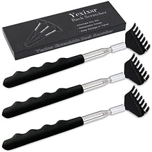 Load image into Gallery viewer, Yexixsr 3 Pack Extendable Back Scratcher Portable Telescopic Back Massager Back Scratchers for Men Women Kids Adults, Back Scratching Tool with Rubber Handles
