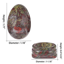 Load image into Gallery viewer, mookaitedecor Dragon Blood Jasper Crystal Egg with Stone Stand, Polished Gemstone Sphere Figurines for Divination and Home Decoration
