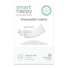 Load image into Gallery viewer, SmartNappy Disposable Inserts for by Amazing Baby Hybrid Diaper Cover, Extra Absorbent, No Plastic Liner, Size 3-4, 12-40 lbs, 22 Count
