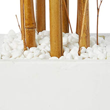 Load image into Gallery viewer, Nearly Natural 5812 5’ Bamboo Artificial Tree in White Tower Planter, Green
