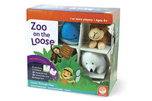 Load image into Gallery viewer, MindWare Zoo On The Loose – Early Learning Games for preschoolers – Great for Home or daycares – Includes 5 Stuffed Animals &amp; Parent Guide for Multiple Ways to Play – 1 or More Players, Ages 4+
