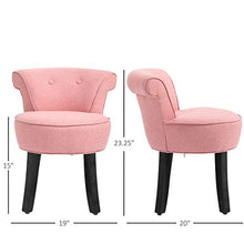 Load image into Gallery viewer, HOMCOM Modern Accent Leisure Armless Linen Chair with Wooden Legs and Foot Pads, Soft Seat and Thick Backrest, Pink
