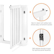 Load image into Gallery viewer, Best Choice Products 31.5in 4-Panel Freestanding Wooden Pet Gate w/Walk Through Door, Adjustable Pen - White
