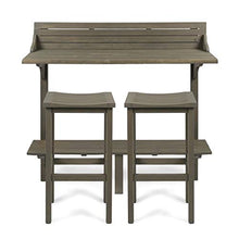 Load image into Gallery viewer, Christopher Knight Home 304147 Caribbean Outdoor Acacia Wood Balcony Bar Set, 3-Pcs Set, Grey Finish
