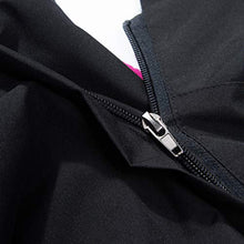 Load image into Gallery viewer, perfectCOCO Women's Plus Size Sport Jacket Waterproof Hoodie Hat Detachable Breathable Sport Outdoor Stand Collar Coat Black
