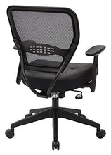 Load image into Gallery viewer, SPACE Seating Professional AirGrid Dark Back and Padded Black Eco Leather Seat, 2-to-1 Synchro Tilt Control, Adjustable Arms and Tilt Tension with Nylon Base Managers Chair
