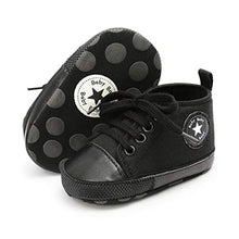 Load image into Gallery viewer, BENHERO Baby Girls Boys Canvas Shoes Toddler Infant First Walker Soft Sole High-Top Ankle Sneakers Newborn Crib Shoes(12-18 Months M US Infant),G-Black
