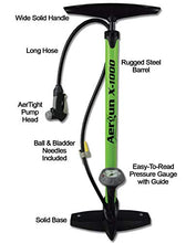 Load image into Gallery viewer, AerGun X-1000 Bike Pump – Unique AerTight Pump Head for Easiest use with Both Presta and Schrader Bicycle Pump Valves – Pressure Gauge – 160 PSI
