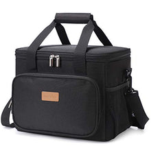 Load image into Gallery viewer, Lifewit Large Lunch Bag 24-Can (15L) Insulated Lunch Box Soft Cooler Cooling Tote for Adult Men Women, Black

