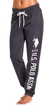 Load image into Gallery viewer, U.S. Polo Assn. Essentials Womens Printed French Terry Boyfriend Jogger Sweatpants Dark Charcoal Heather Large
