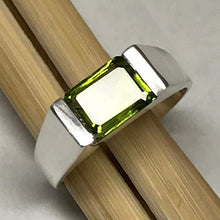 Load image into Gallery viewer, Genuine 2ct Green Peridot 925 Sterling Silver Men's Ring Size 7.75, 8, 9.75, 10, 10.75, 11, 11.75, 12, 12.5, 12.75, 13
