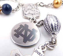 Load image into Gallery viewer, Single Decade St. Christopher Sports Team Auto Rosary - Notre Dame Fighting Irish NCAA Catholic Rosary Beads
