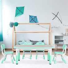 Load image into Gallery viewer, LAZY BUDDY Kids Study Table and Chairs Set, Height Adjustable Plastic Children Art Desk with 4 Seats, Activity Toddler Furniture Gift for Boys &amp; Girls(Paintable Desktop) (47" 5 Sets)
