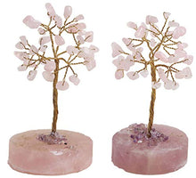 Load image into Gallery viewer, JIC Gem Natural Rose Quartz Healing Crystal Gemstone Tree Wire Wrapped On Rose Quartz Base Home Office Decor Tree Figurine
