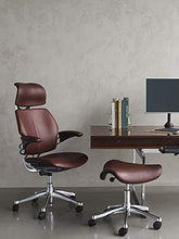 Load image into Gallery viewer, Humanscale Freedom Task Chair with Headrest | Graphite Frame, Corde 4 Black Fabric Seat | Height-Adjustable Duron Arms | Standard Foam Seat, Hard Casters, and 5" Cylinder
