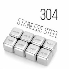 Load image into Gallery viewer, DILISS Stainless Steel Chilling Reusable Ice Cubes for whiskey, vodka, liqueurs, white wine and more, Pack of 8

